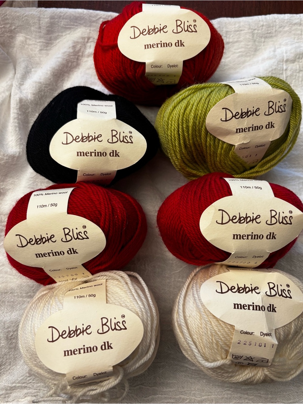 Debbie Bliss merino dk 100% Merino Wool Lot of 7 multicolor